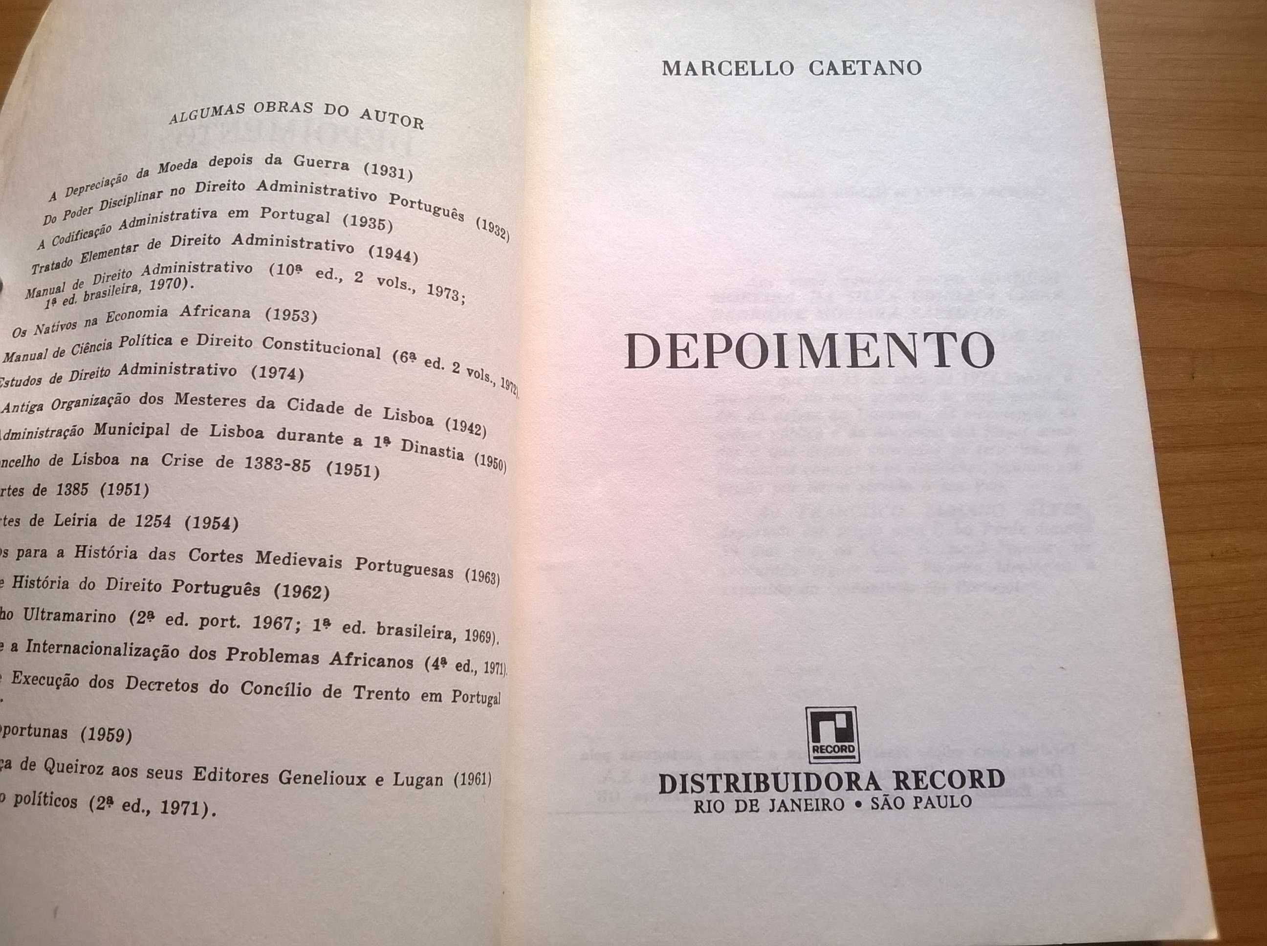 Depoimento (1.ª ed.) - Marcello Caetano (portes grátis)