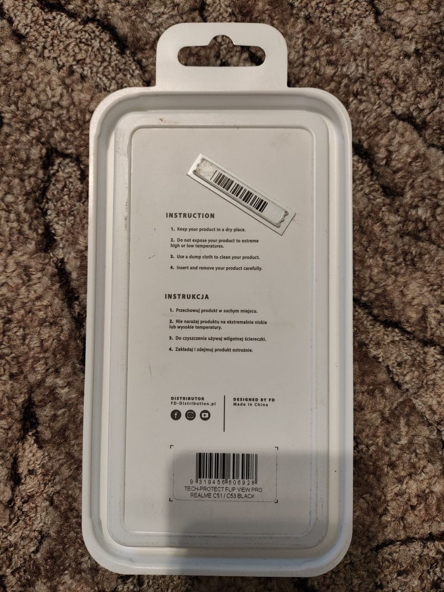 Etui na komórkę flip view Pro do REALME C 51 i C 53 czarne