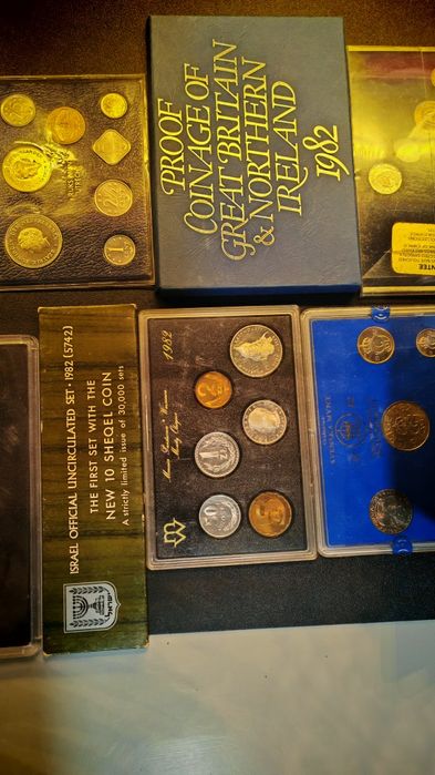 Zestaw monet część srebrna wszystkie proof set Polska Kanada itd