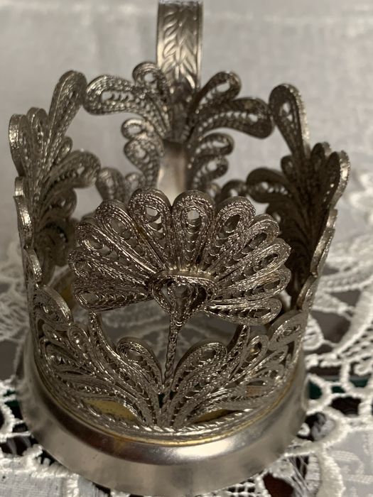 Подстаканник мельхиоровый Райская птица