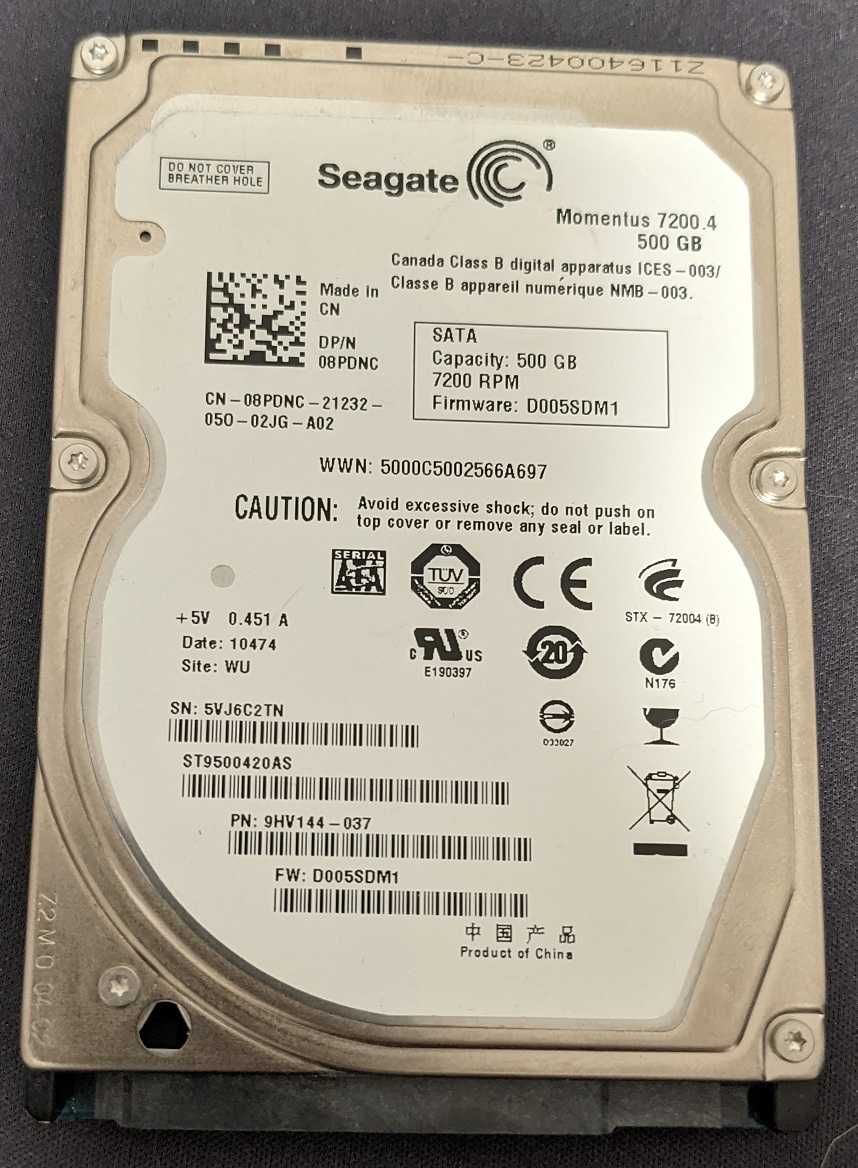 Жесткий диск для ноутбука Hdd 2,5 500gb Seagate momentus