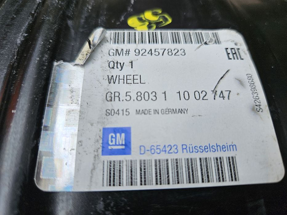 4x Felgi stalowe GM OPEL OE 16 5x120 ET41 Insignia +TPMS [998]