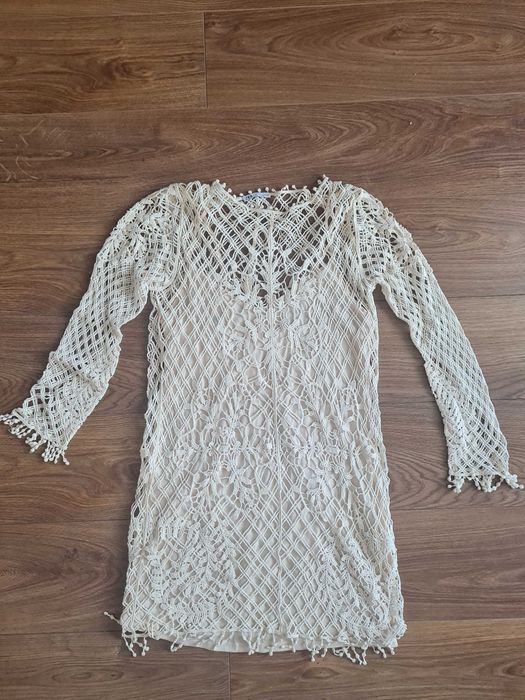 Сукня-сітка Zara білого кольору, розмір S