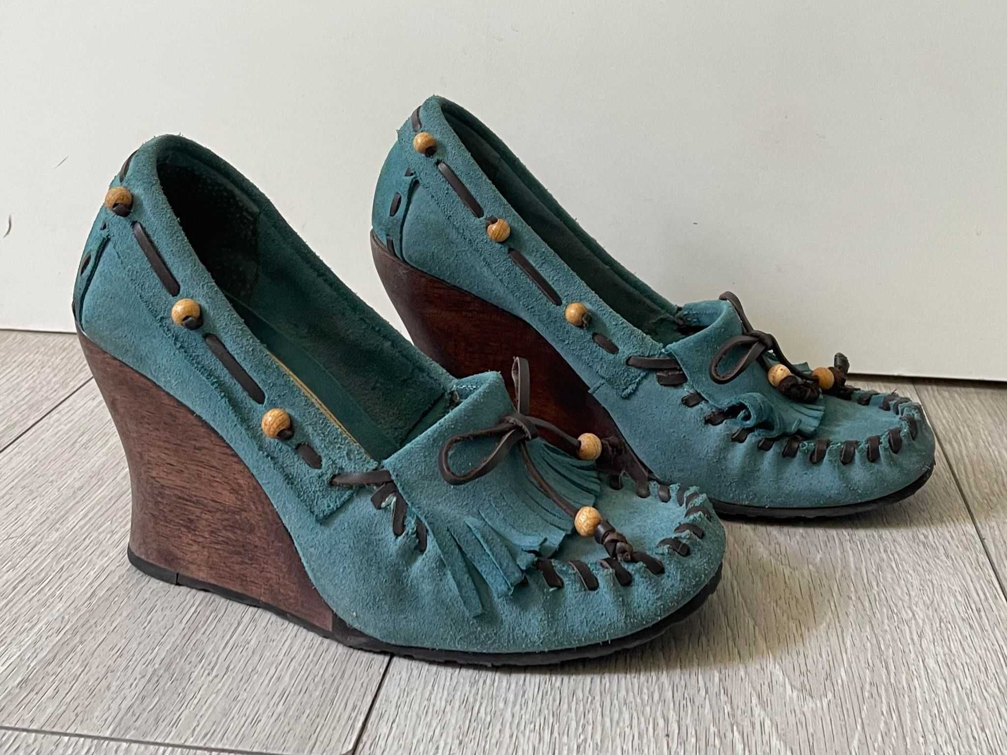 mokasyny na koturnie Sam Edelman 38,5