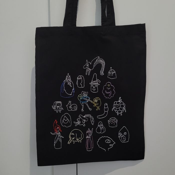 Torba z haftem, Pora na Przygodę, czarna torba na ramię