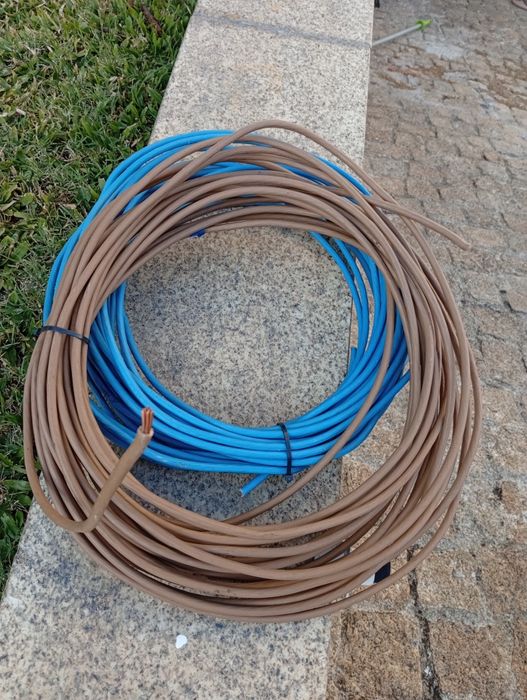 2 cabos cobre 10mm rígido multifilar 20m