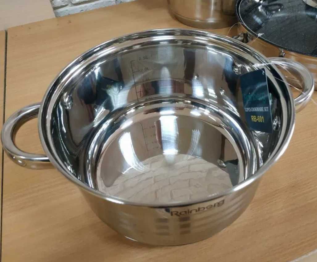 Комплект посуды немецкой фирмы rainberg каструли сковорода