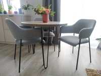 Okrągły stół 90cm + 3 tapicerowane krzesła