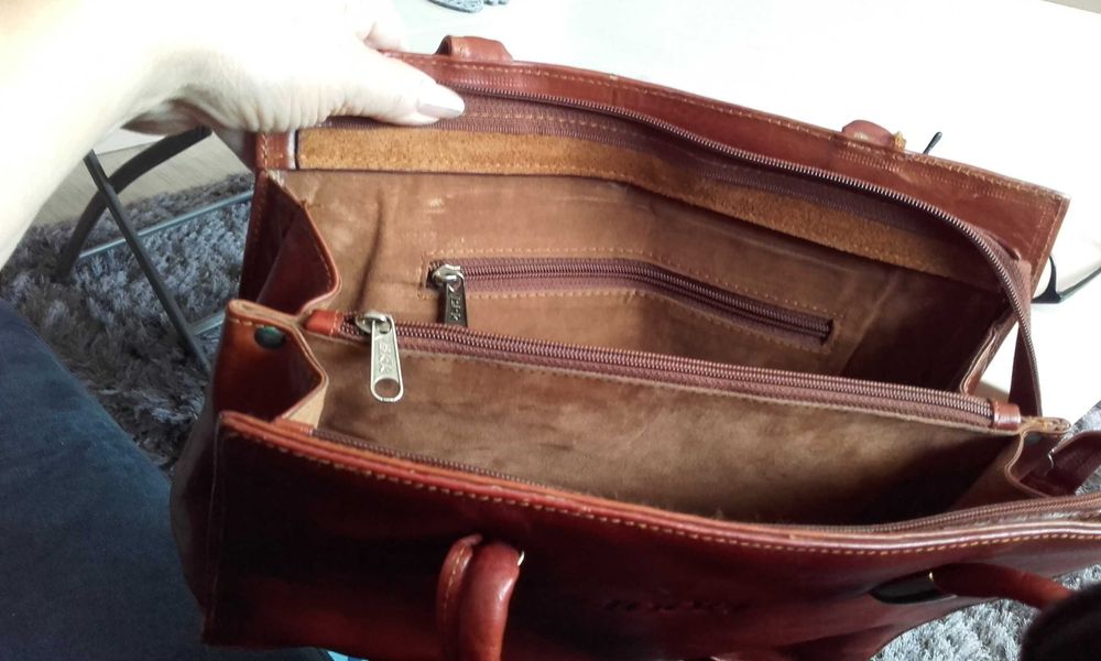 Torebka damska skórzana firmy Joop, brązowa