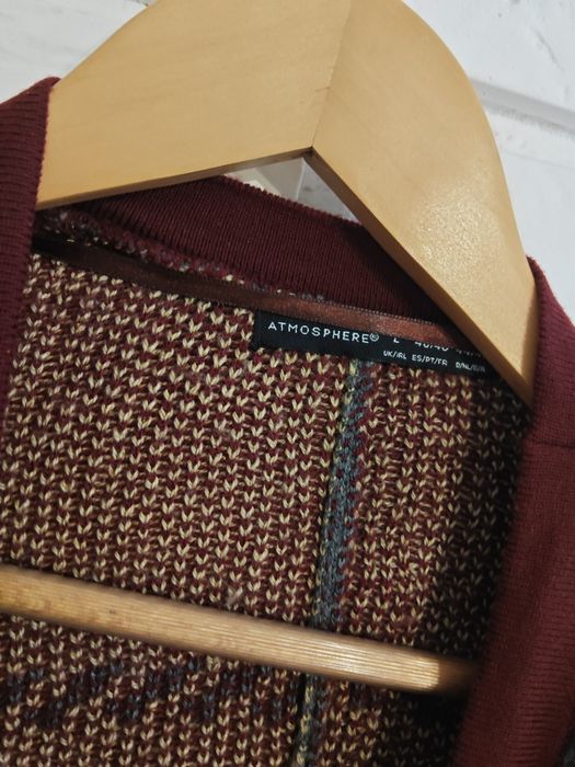 Oversize obszerny sweter kardigan narzutka Boho etno aztecki