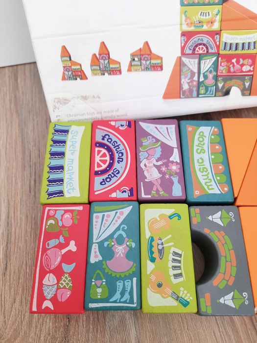 Дерев'яний конструктор Cubica. 14 деталей.