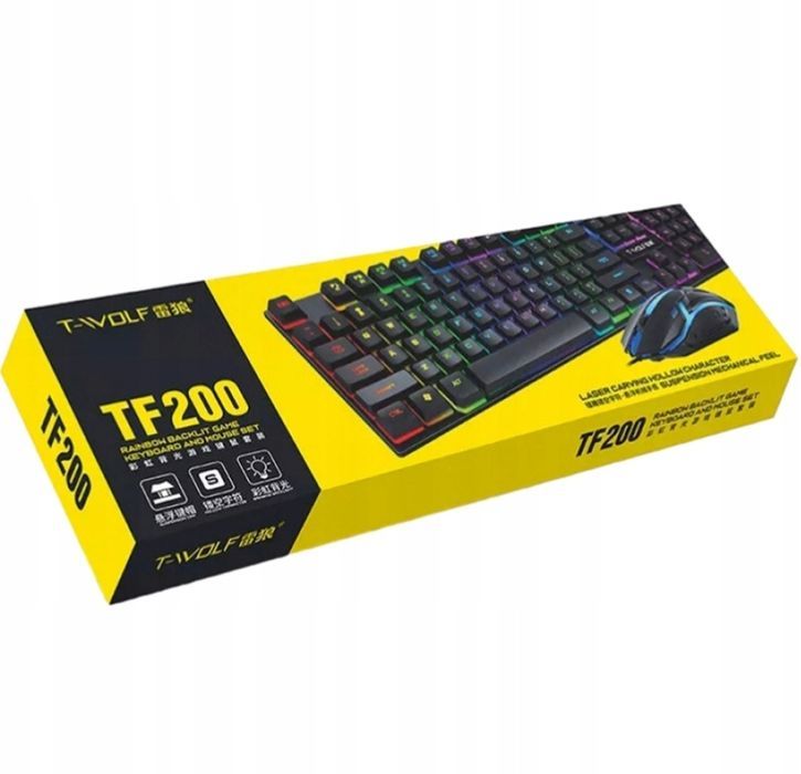 Nowy zestaw gamingowy podświetlana klawiatura mysz