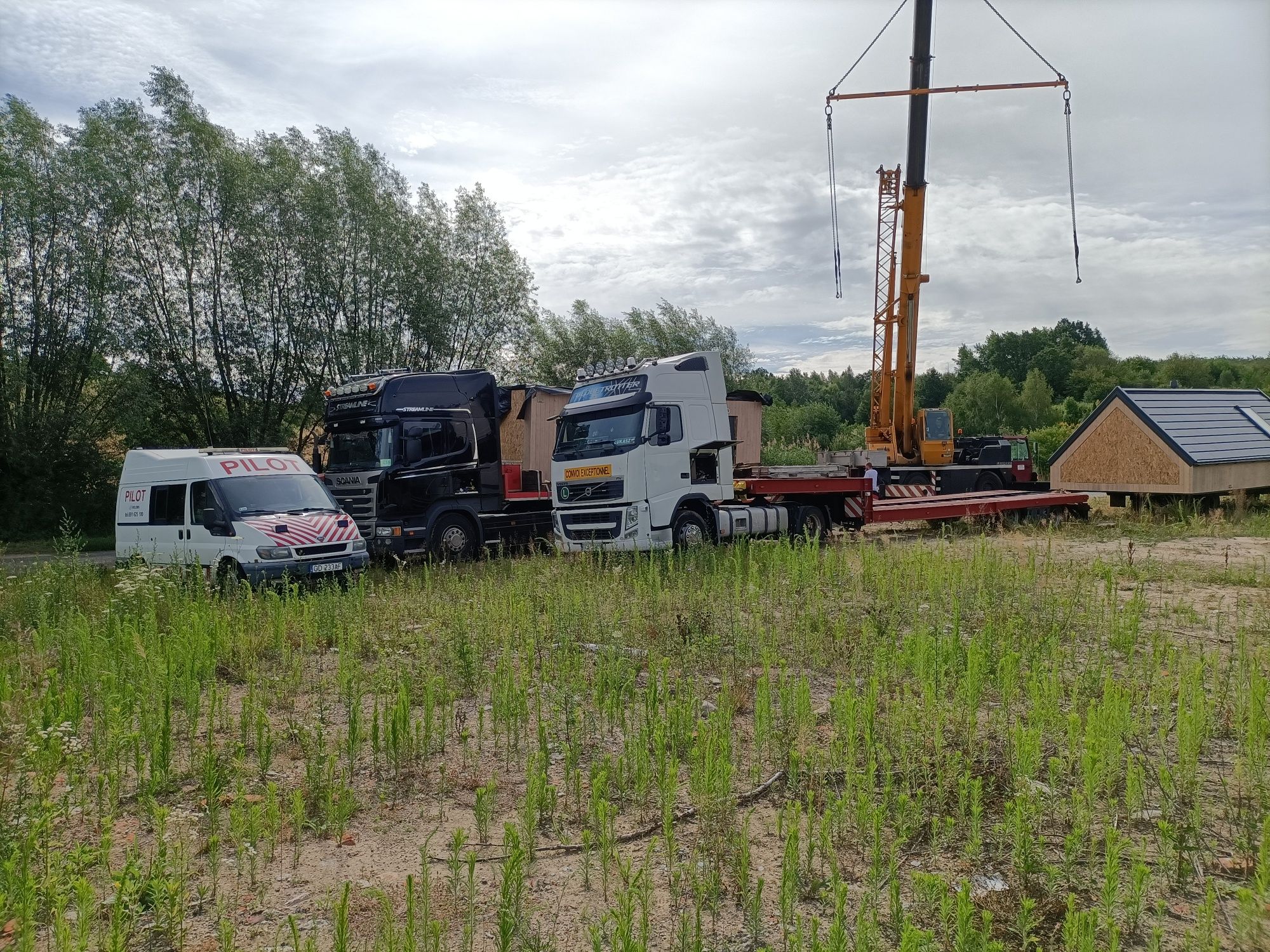 Transport domków Holenderskich Angielskich modułowych Kraj Zagranica