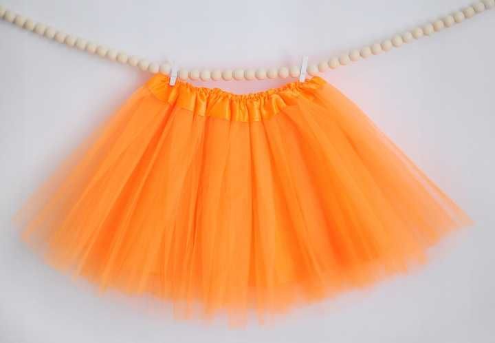 Spódniczka tiulowa pomarańczowa 30cm z podszewką nie prześwituje