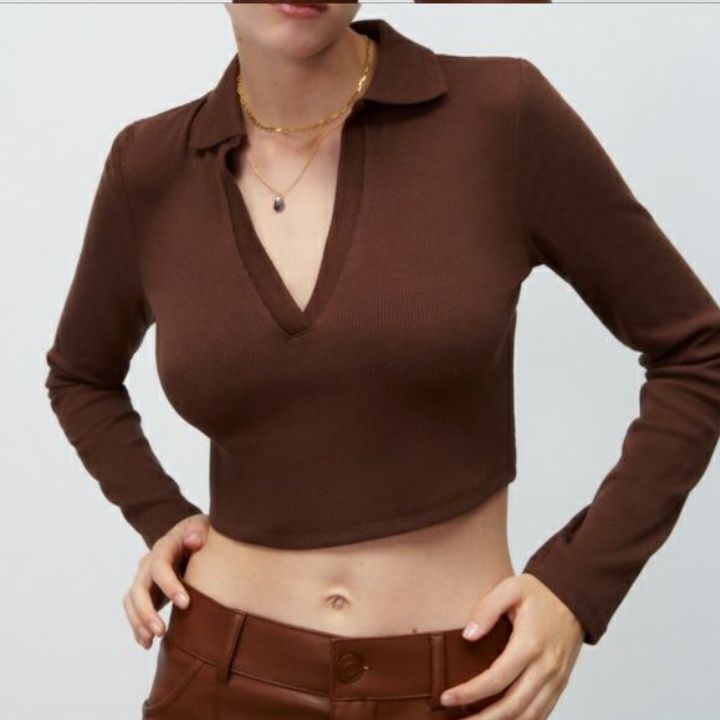 Кроп топ Zara, в рубчик