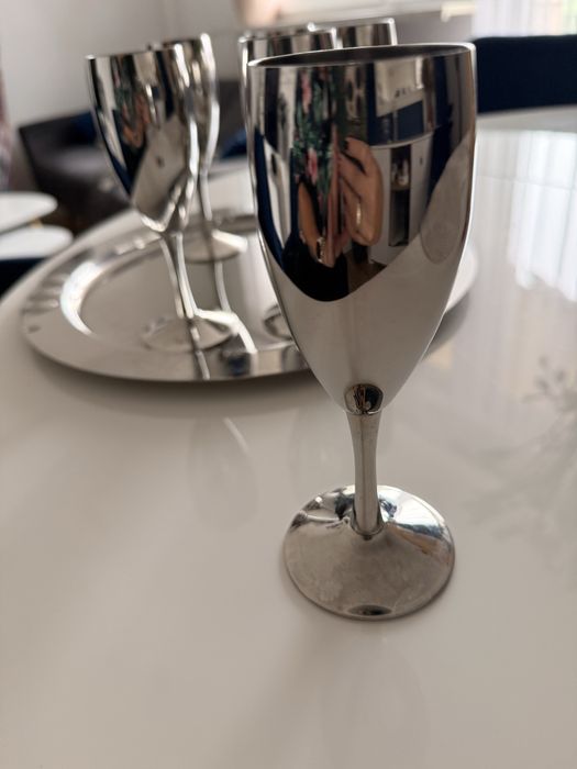 Kieliszki Szampanówki Zepter komplet 6 sztuk z tacą