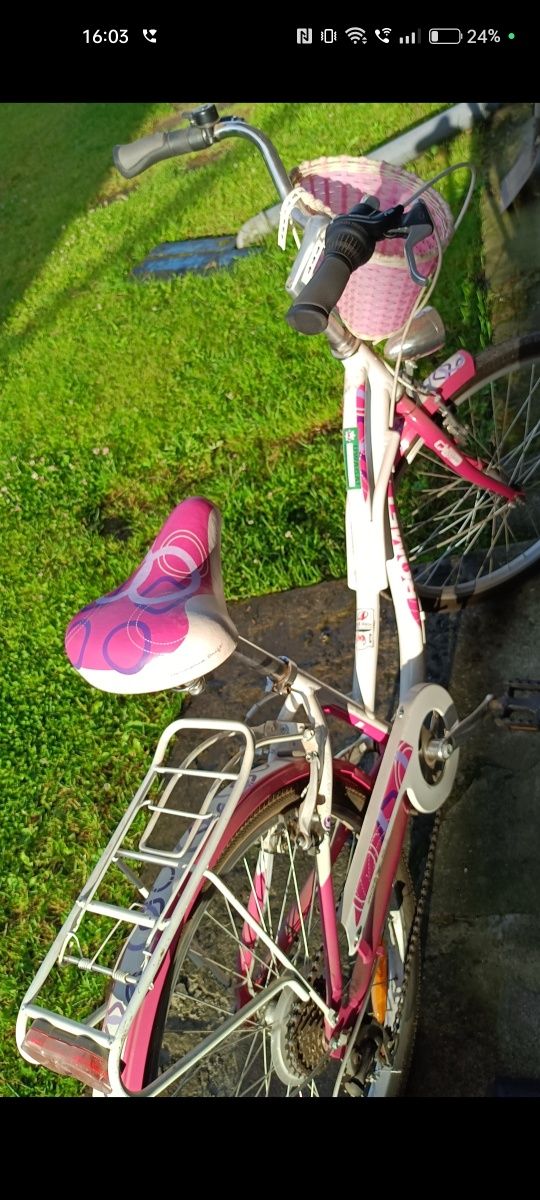 rower damski  różowy