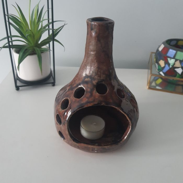 Świecznik kominek ceramiczny Germany Lata 60-te retro vintage