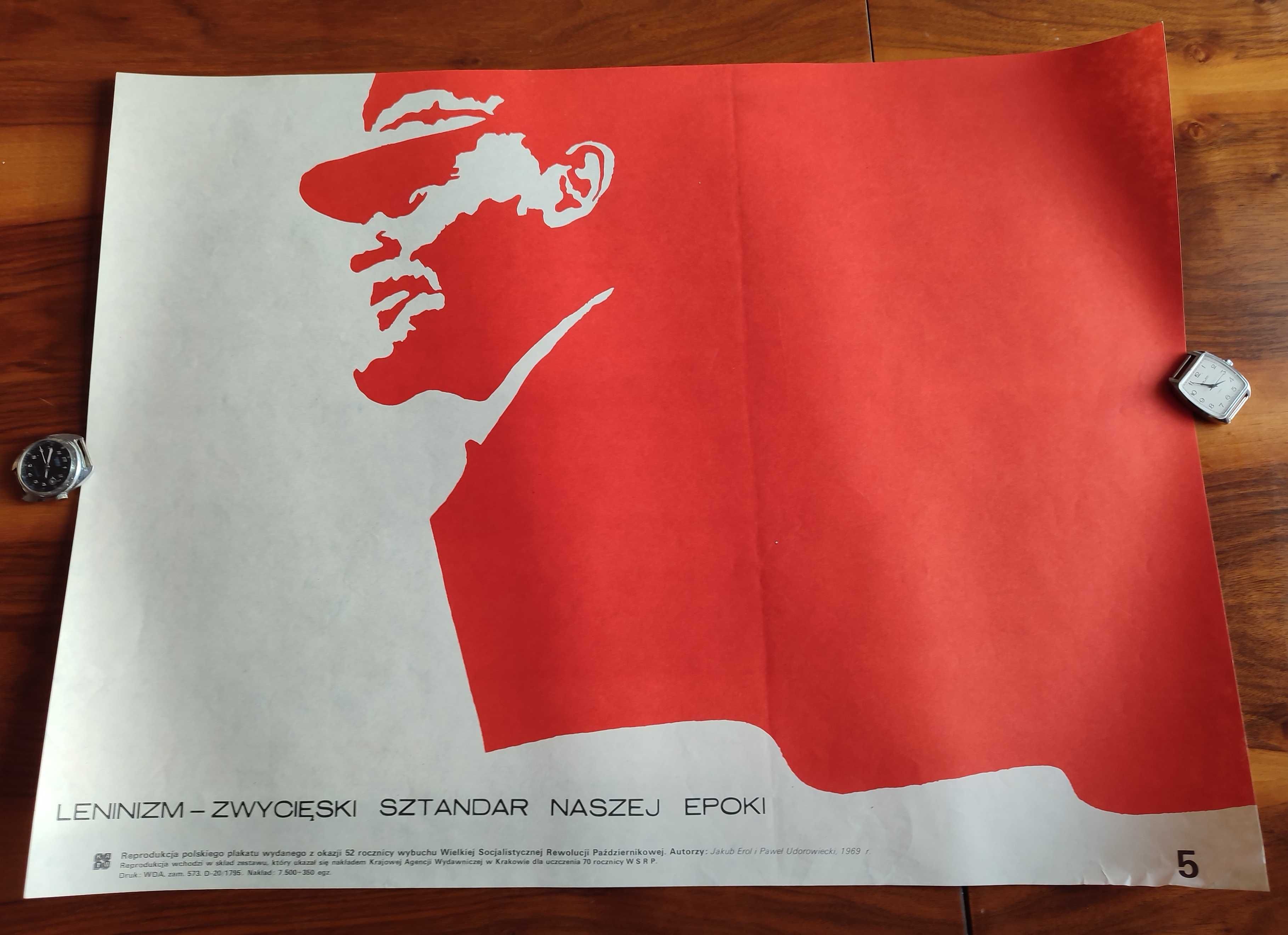 Plakat PRL Leninizm- Zwycięski sztandar naszej epoki