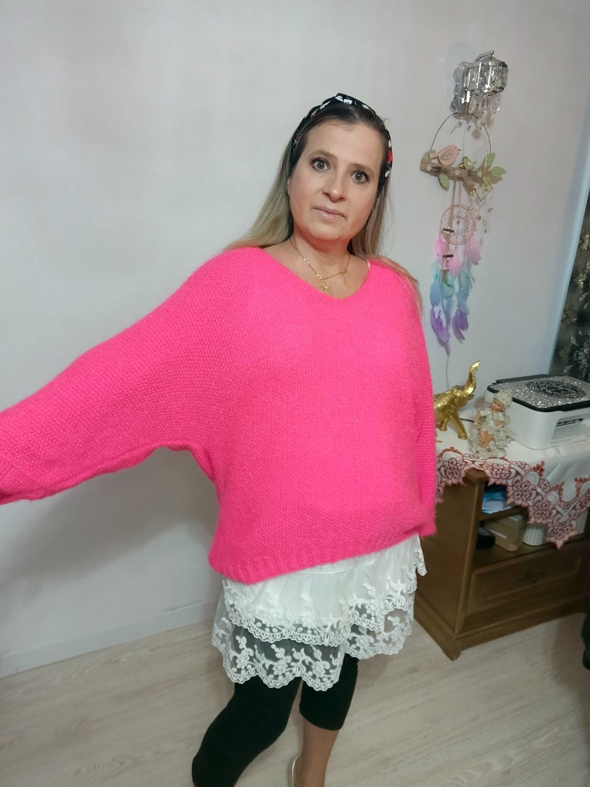 Wikiland Plus Size Oversize Sweter Bluzka Kardigan