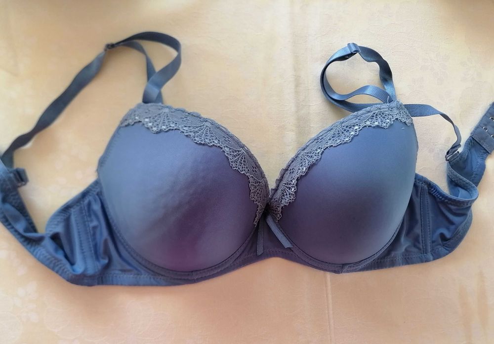 Biustonosz, stanik  HAN usztywniany niebieski/grafitowy size 36/80