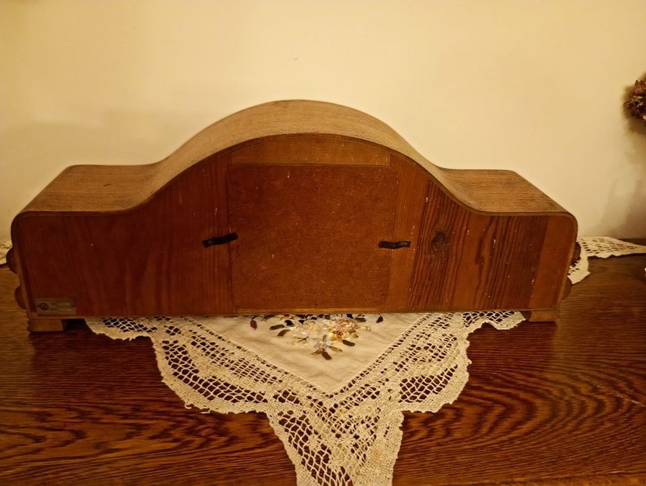 Zegar kominkowy z paszportem drewniany