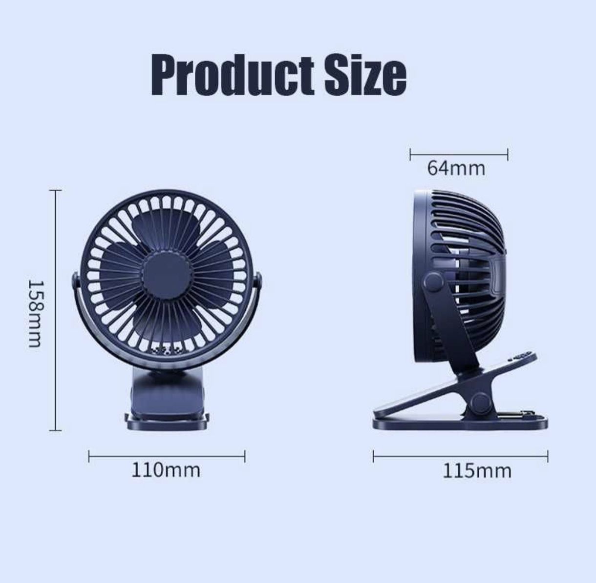 Портативний вентилятор usb TOPK, моб кондиціонер настільний акумулятор