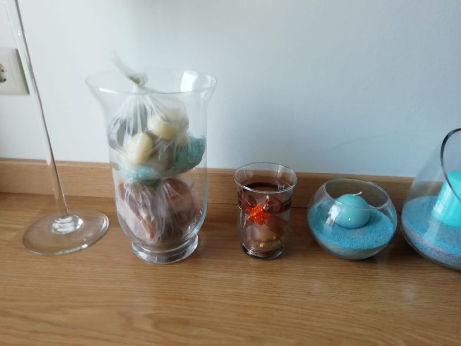 (TOTAL) de Seis (6) Peças em Vidro para Decoração (BOM ESTADO)