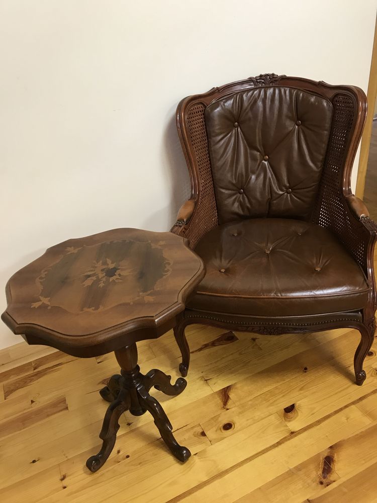 Кожаное кресло , шкіряне бароко крісло, трон