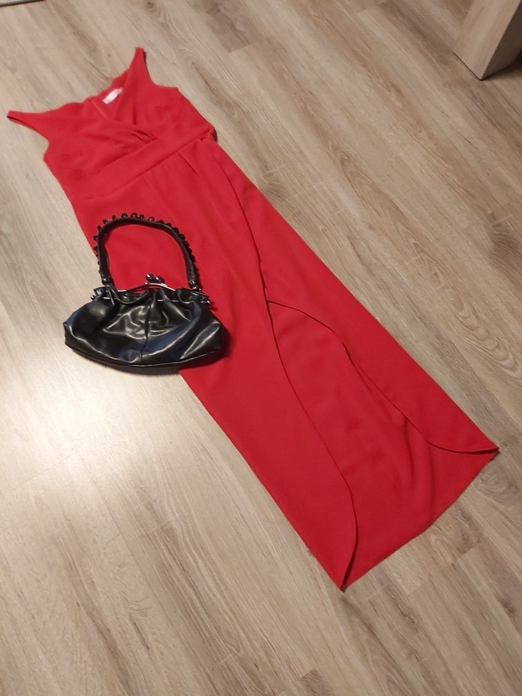Sukienka długa czerwona s