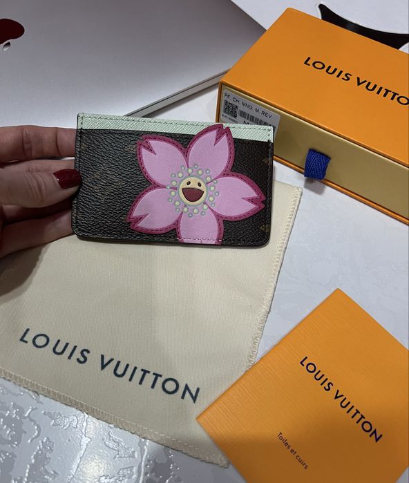 Картхолдер LV Louis Vuitton Murakami Cherry Blossom Луи Виттон премиум