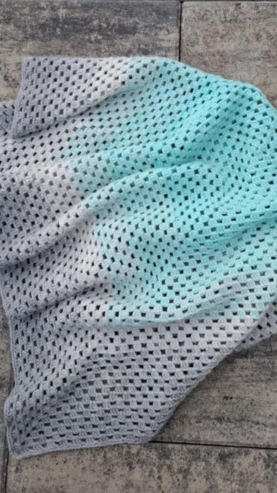 Kocyk ombre dla chłopca hande made