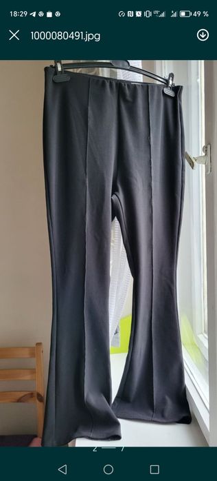 Штаны клеш брюки рубчик на резинке 52-54р