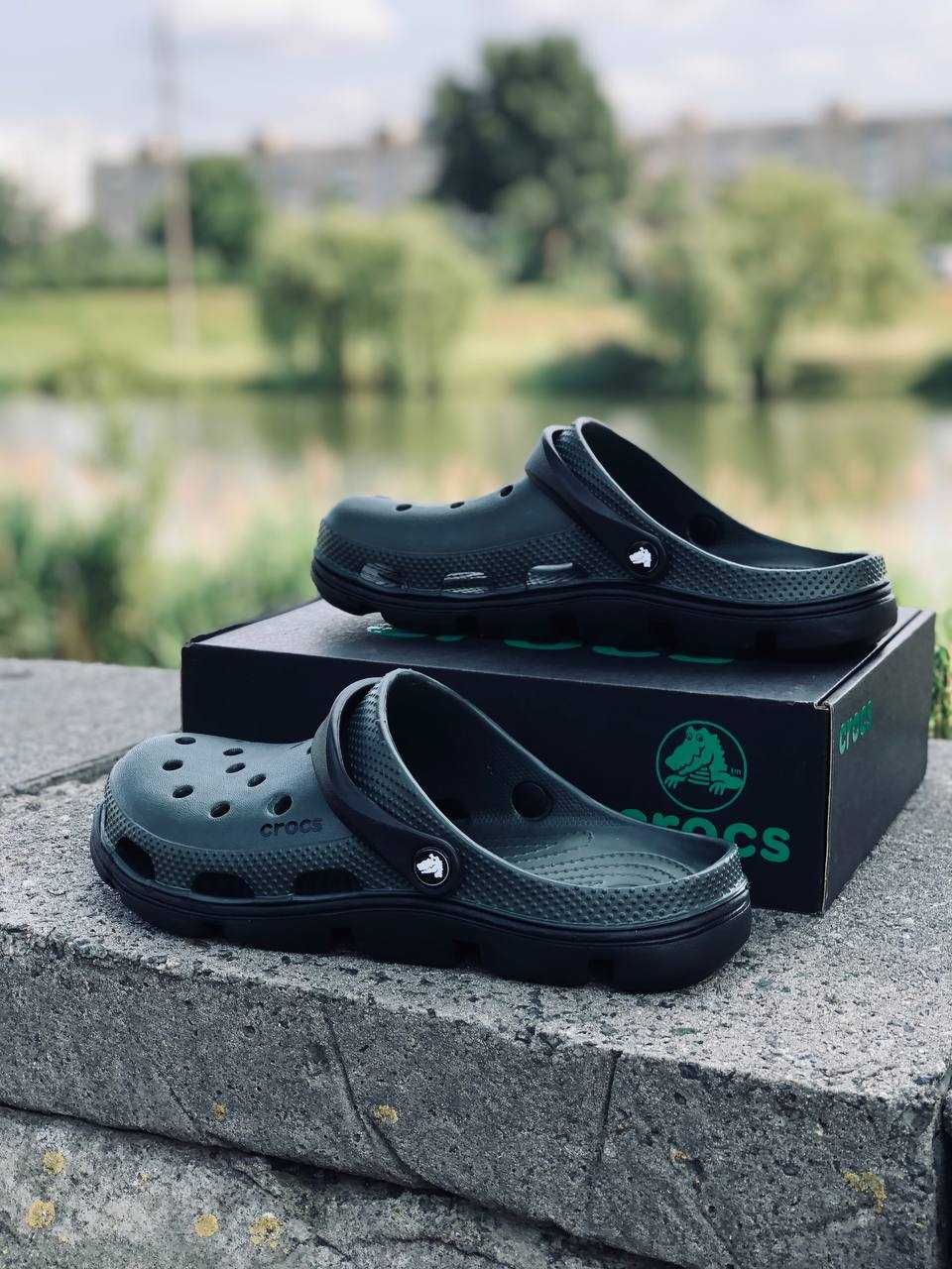 Crocs мужские черные 36-47 Повседневные практичные Крокс мужские хаки