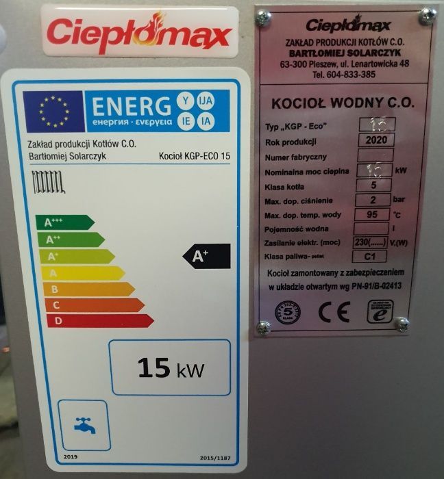 Kocioł CO 15 kW – Pellet Piec V klasa dotacja automatyczne rozpalanie