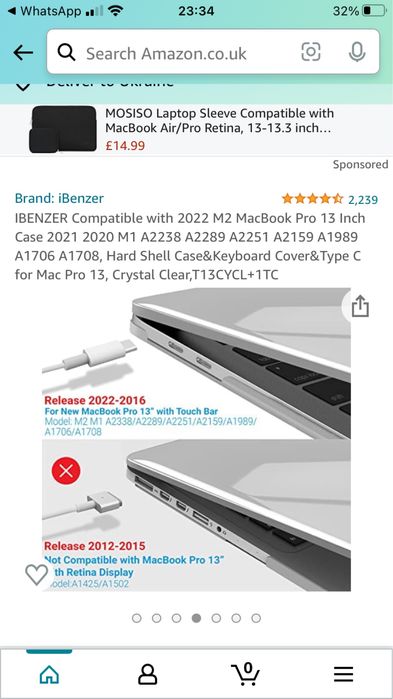 Чохол накладка для Macbook Pro 13