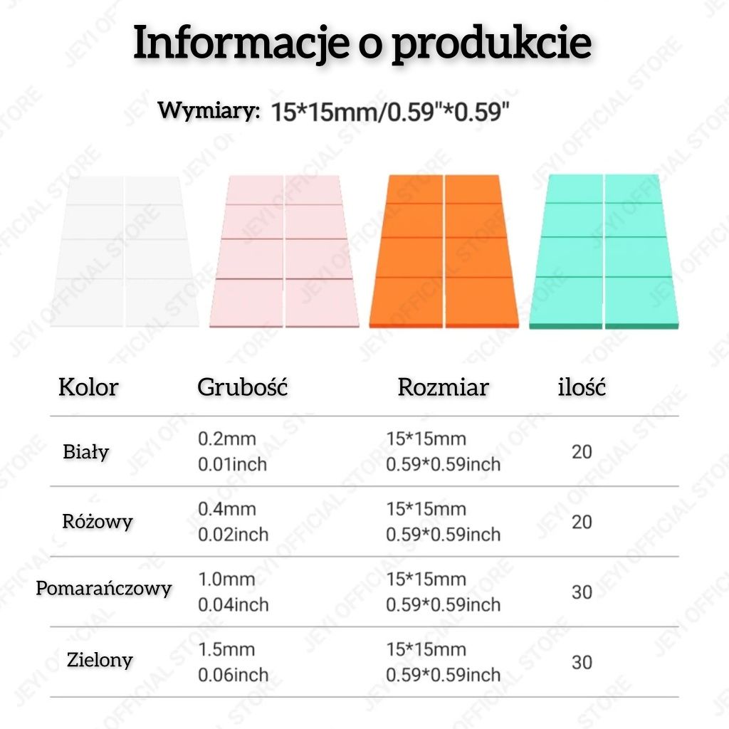 Podkładki termiczne JEYI 100 szt