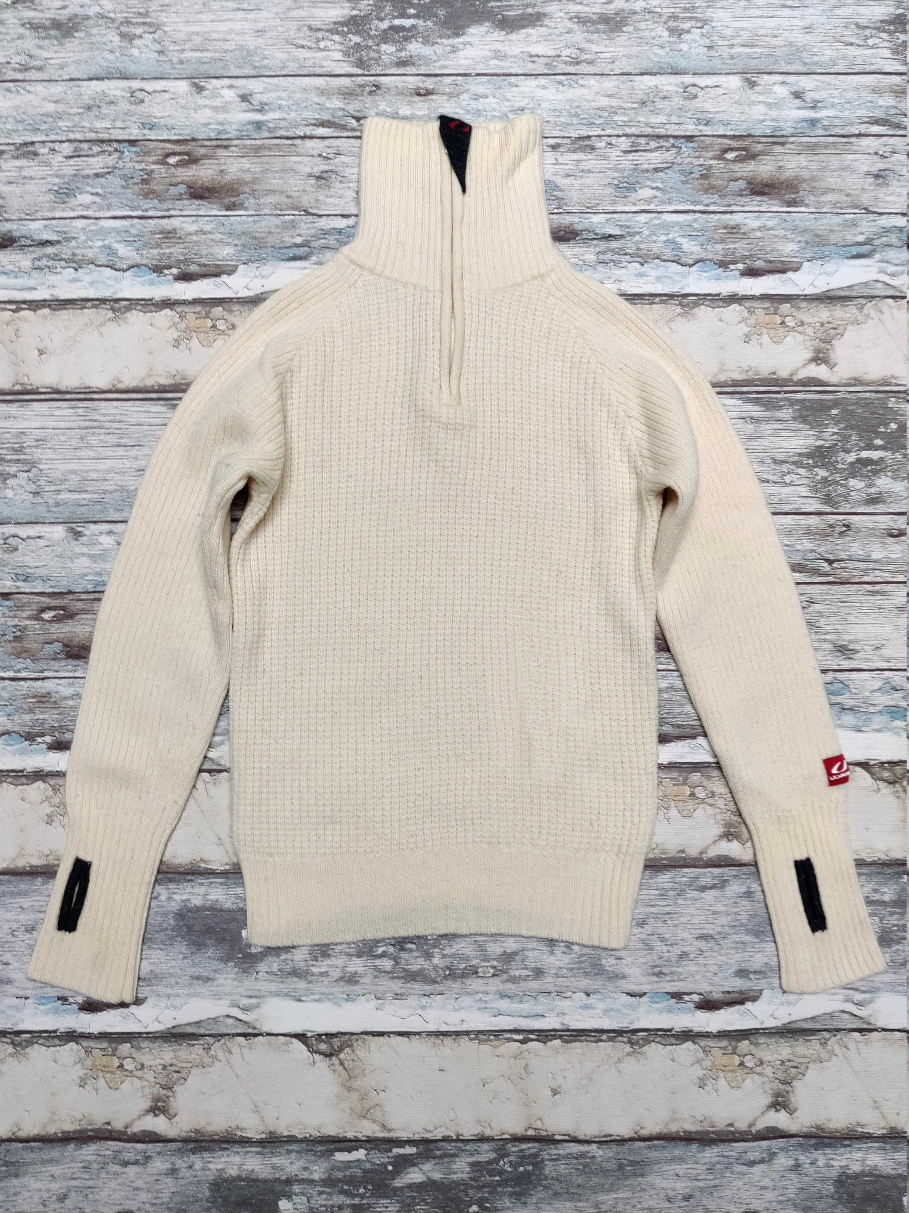 Ulvang kremowy sweter z szarym wykończeniem XS