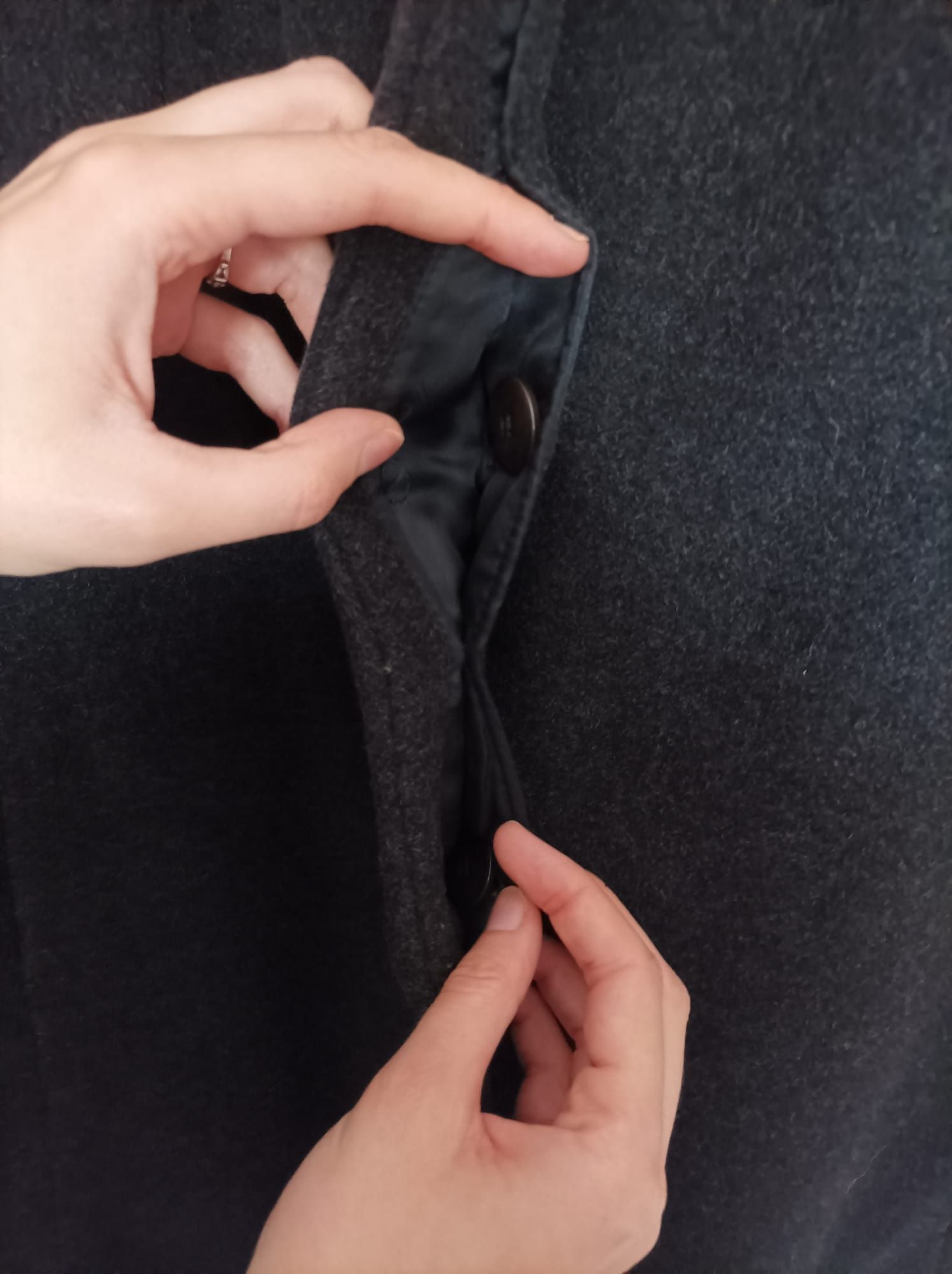 Premium wełniany płaszcz plus size Isabell 48 4XL wełna + angora szary