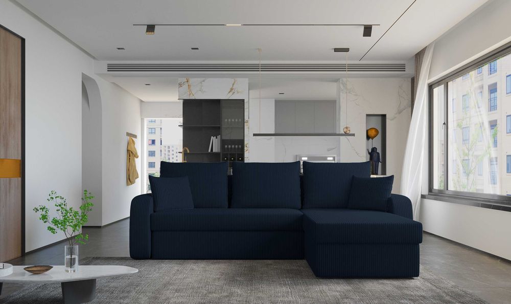 NAROŻNIK z funkcją spania nowoczesny COSMO rozkładany ROGÓWKA pojemnik