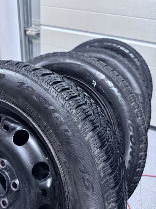 4 Koła zimowe 15 cali skoda rapid, fabia, vw itp, et38 6Jx 15H2