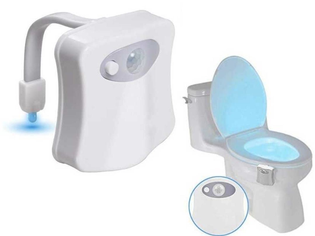 Podświetlenie WC 2x Lampka Nocna LED Czujnik Ruchu Wodoodporna 8 kolor