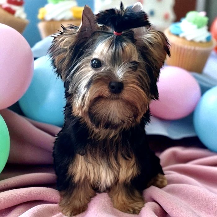 York Terrier Black  and tan - czarno złota maleńka suczka