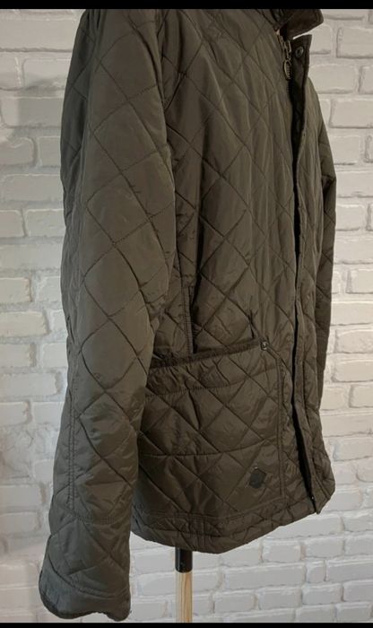 Męska oliwkowa khaki pikowana kurtka przejściowa bawełna NEXT r. XXL