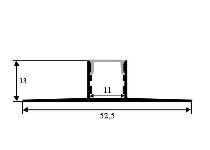 Профіль для LED стрічки АЛ-21 для гіпсокартона під штукатурку 2м анод.