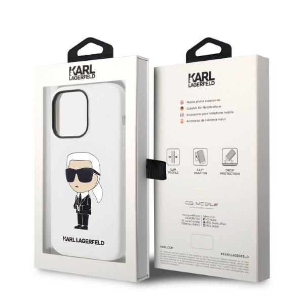 Pokrowiec Karl Lagerfeld Silicone Ikonik iPhone 14 Pro 6,1" Biały