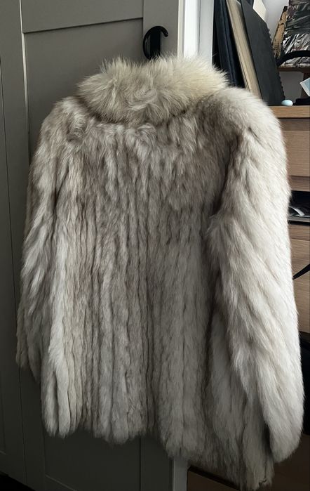 Naturalne futro srebrny lis - vintage