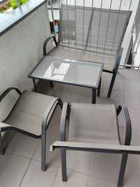Zestaw mebli ogrodowych/balkonowych 2 krzesła + ławka + stolik