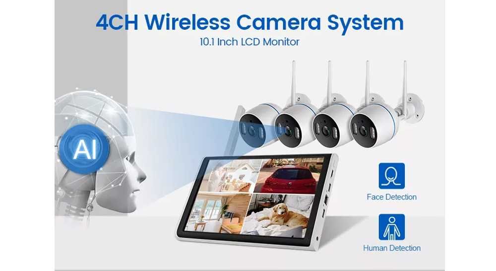 CCTV WIFI 4 Câmaras HD + Tablet  Sistema Vídeo Vigilância  (NOVO)