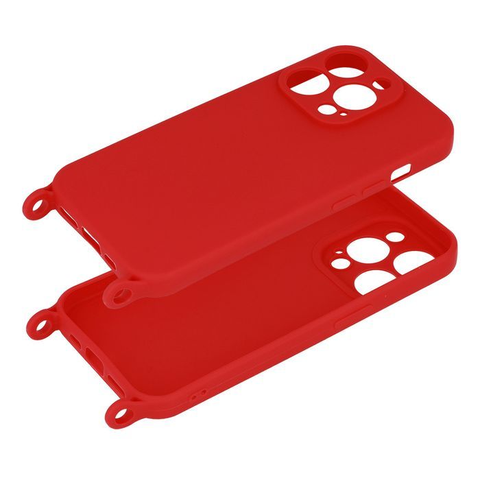 Strap Silicone Case Do Iphone 13 Wzór 2 Czerwony
